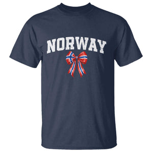 Norwegian Girl Coquette Bow T Shirt Norway Flag Pride Gift TS12 Navy Print Your Wear