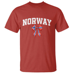 Norwegian Girl Coquette Bow T Shirt Norway Flag Pride Gift TS12 Red Print Your Wear