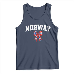 Norwegian Girl Coquette Bow Tank Top Norway Flag Pride Gift TS12 Navy Print Your Wear