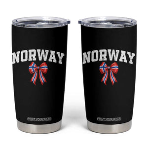 Norwegian Girl Coquette Bow Tumbler Cup Norway Flag Pride Gift TS12 Black Print Your Wear