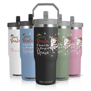 Funny Christmas Ballet Cat Lover Flip Straw Tumbler Dear Santa It Was Not Me TS12 Print Your Wear