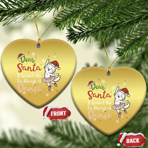 Funny Christmas Ballet Cat Lover Christmas Ornament Dear Santa It Was Not Me TS12 Heart Gold Print Your Wear