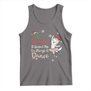 Funny Christmas Ballet Cat Lover Tank Top Dear Santa It Was Not Me TS12 Deep Heather Print Your Wear