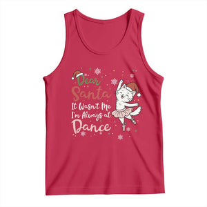 Funny Christmas Ballet Cat Lover Tank Top Dear Santa It Was Not Me TS12 Red Print Your Wear