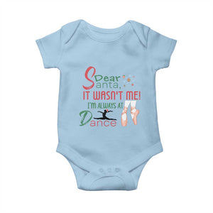 Funny Christmas Ballet Dancer Gift Baby Onesie Dear Santa It Was Not Me TS12 Light Blue Print Your Wear