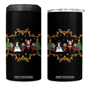 Ballet Lover Christmas 4 in 1 Can Cooler Tumbler Funny Gingerbread Santa Snowman Dance TS12 One Size: 16 oz Black Print Your Wear