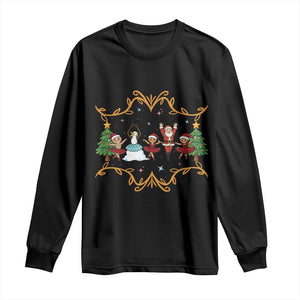 Ballet Lover Christmas Long Sleeve Shirt Funny Gingerbread Santa Snowman Dance TS12 Black Print Your Wear