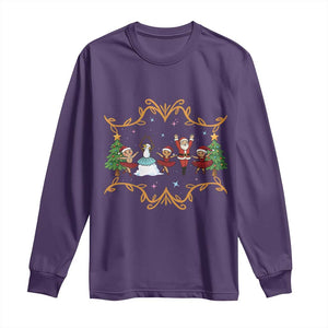 Ballet Lover Christmas Long Sleeve Shirt Funny Gingerbread Santa Snowman Dance TS12 Purple Print Your Wear