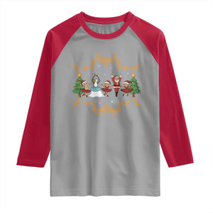 Ballet Lover Christmas Raglan Shirt Funny Gingerbread Santa Snowman Dance TS12 Sport Gray Red Print Your Wear