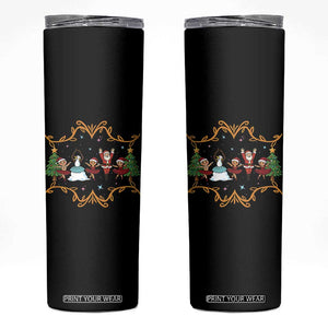 Ballet Lover Christmas Skinny Tumbler Funny Gingerbread Santa Snowman Dance TS12 Black Print Your Wear