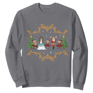 Ballet Lover Christmas Sweatshirt Funny Gingerbread Santa Snowman Dance TS12 Charcoal Print Your Wear
