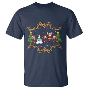 Ballet Lover Christmas T Shirt Funny Gingerbread Santa Snowman Dance TS12 Navy Print Your Wear