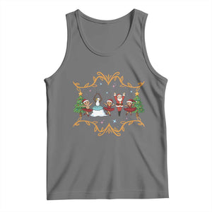Ballet Lover Christmas Tank Top Funny Gingerbread Santa Snowman Dance TS12 Black Heather Print Your Wear