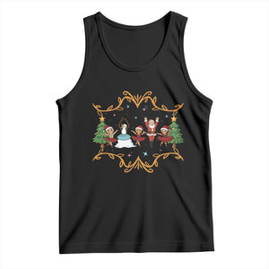 Ballet Lover Christmas Tank Top Funny Gingerbread Santa Snowman Dance TS12 Black Print Your Wear