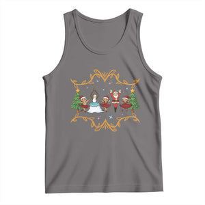 Ballet Lover Christmas Tank Top Funny Gingerbread Santa Snowman Dance TS12 Deep Heather Print Your Wear