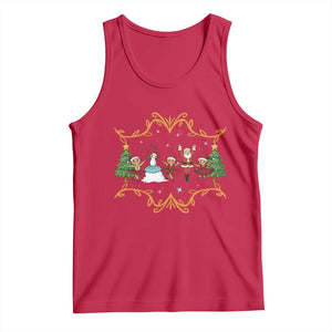 Ballet Lover Christmas Tank Top Funny Gingerbread Santa Snowman Dance TS12 Red Print Your Wear