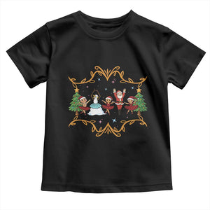 Ballet Lover Christmas Toddler T Shirt Funny Gingerbread Santa Snowman Dance TS12 Black Print Your Wear