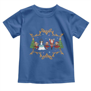 Ballet Lover Christmas Toddler T Shirt Funny Gingerbread Santa Snowman Dance TS12 Royal Blue Print Your Wear