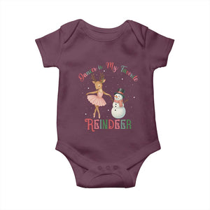 Christmas Ballet Reindeer Baby Onesie Dancer Is My Favorite Reindeer Gift TS12 Maroon Print Your Wear