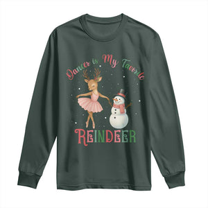 Christmas Ballet Reindeer Long Sleeve Shirt Dancer Is My Favorite Reindeer Gift TS12 Dark Forest Green Print Your Wear