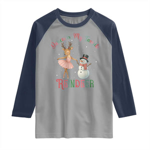 Christmas Ballet Reindeer Raglan Shirt Dancer Is My Favorite Reindeer Gift TS12 Sport Gray Navy Print Your Wear