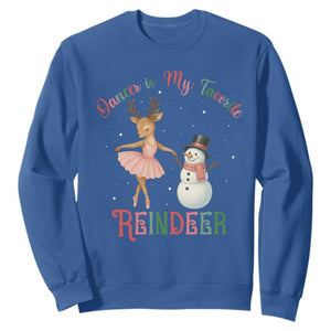 Christmas Ballet Reindeer Sweatshirt Dancer Is My Favorite Reindeer Gift TS12 Royal Blue Print Your Wear