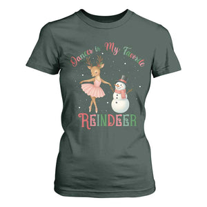Christmas Ballet Reindeer T Shirt For Women Dancer Is My Favorite Reindeer Gift TS12 Dark Forest Green Print Your Wear