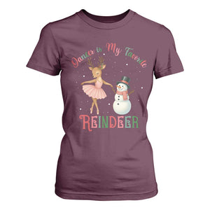 Christmas Ballet Reindeer T Shirt For Women Dancer Is My Favorite Reindeer Gift TS12 Maroon Print Your Wear