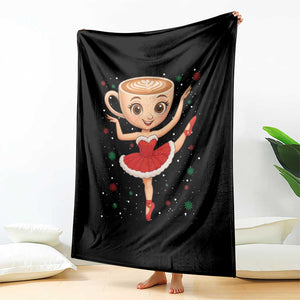 Funny Christmas Throw Blanket Ballerina Cappuccino Brainrot Meme Gift TS12 Print Your Wear