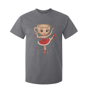 Funny Christmas T Shirt For Kid Ballerina Cappuccino Brainrot Meme Gift TS12 Charcoal Print Your Wear