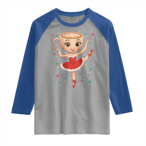 Funny Christmas Raglan Shirt Ballerina Cappuccino Brainrot Meme Gift TS12 Sport Gray Royal Print Your Wear