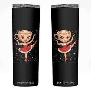 Funny Christmas Skinny Tumbler Ballerina Cappuccino Brainrot Meme Gift TS12 Black Print Your Wear