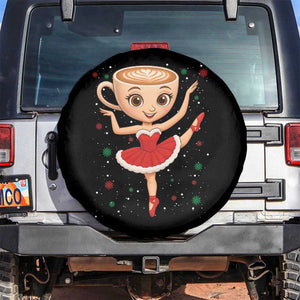 Funny Christmas Spare Tire Cover Ballerina Cappuccino Brainrot Meme Gift TS12 No hole Black Print Your Wear