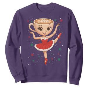 Funny Christmas Sweatshirt Ballerina Cappuccino Brainrot Meme Gift TS12 Purple Print Your Wear