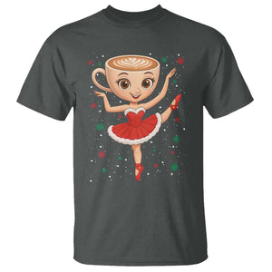 Funny Christmas T Shirt Ballerina Cappuccino Brainrot Meme Gift TS12 Dark Heather Print Your Wear