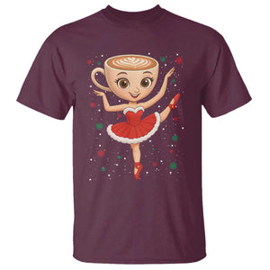 Funny Christmas T Shirt Ballerina Cappuccino Brainrot Meme Gift TS12 Maroon Print Your Wear