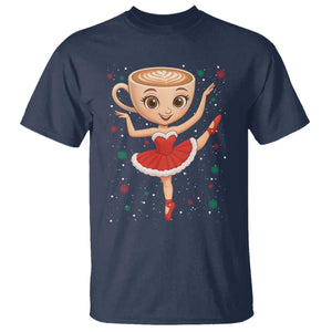 Funny Christmas T Shirt Ballerina Cappuccino Brainrot Meme Gift TS12 Navy Print Your Wear