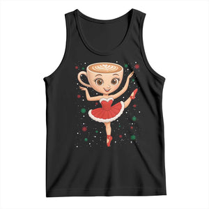 Funny Christmas Tank Top Ballerina Cappuccino Brainrot Meme Gift TS12 Black Print Your Wear