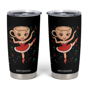 Funny Christmas Tumbler Cup Ballerina Cappuccino Brainrot Meme Gift TS12 Black Print Your Wear