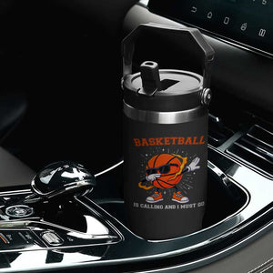 Funny Dabbing Basketball Is Calling And I Must Go Flip Straw Tumbler Gift For Player TS12 Print Your Wear