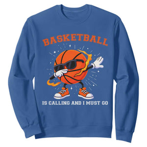 Funny Dabbing Basketball Is Calling And I Must Go Sweatshirt Gift For Player TS12 Royal Blue Print Your Wear