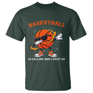 Funny Dabbing Basketball Is Calling And I Must Go T Shirt Gift For Player TS12 Dark Forest Green Print Your Wear