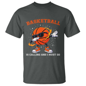 Funny Dabbing Basketball Is Calling And I Must Go T Shirt Gift For Player TS12 Dark Heather Print Your Wear