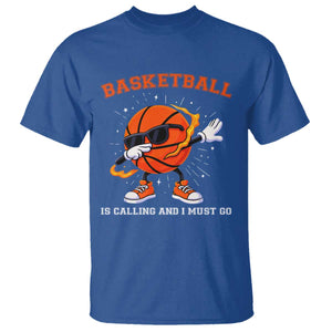 Funny Dabbing Basketball Is Calling And I Must Go T Shirt Gift For Player TS12 Royal Blue Print Your Wear