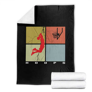 Hoops Life Throw Blanket Retro Basketball Dunk Silhouette TS12 Black Print Your Wear