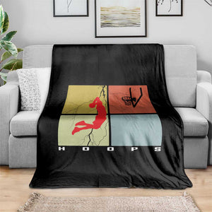 Hoops Life Throw Blanket Retro Basketball Dunk Silhouette TS12 Print Your Wear