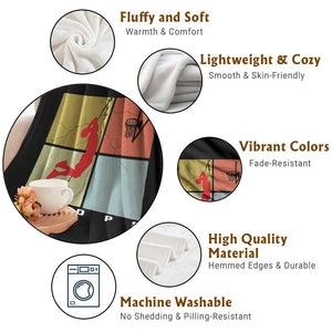 Hoops Life Throw Blanket Retro Basketball Dunk Silhouette TS12 Print Your Wear