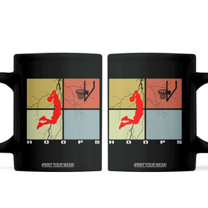 Hoops Life Coffee Mug Retro Basketball Dunk Silhouette TS12 Black Print Your Wear