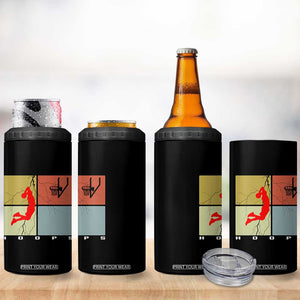 Hoops Life 4 in 1 Can Cooler Tumbler Retro Basketball Dunk Silhouette TS12 Print Your Wear