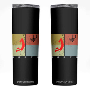 Hoops Life Skinny Tumbler Retro Basketball Dunk Silhouette TS12 Black Print Your Wear